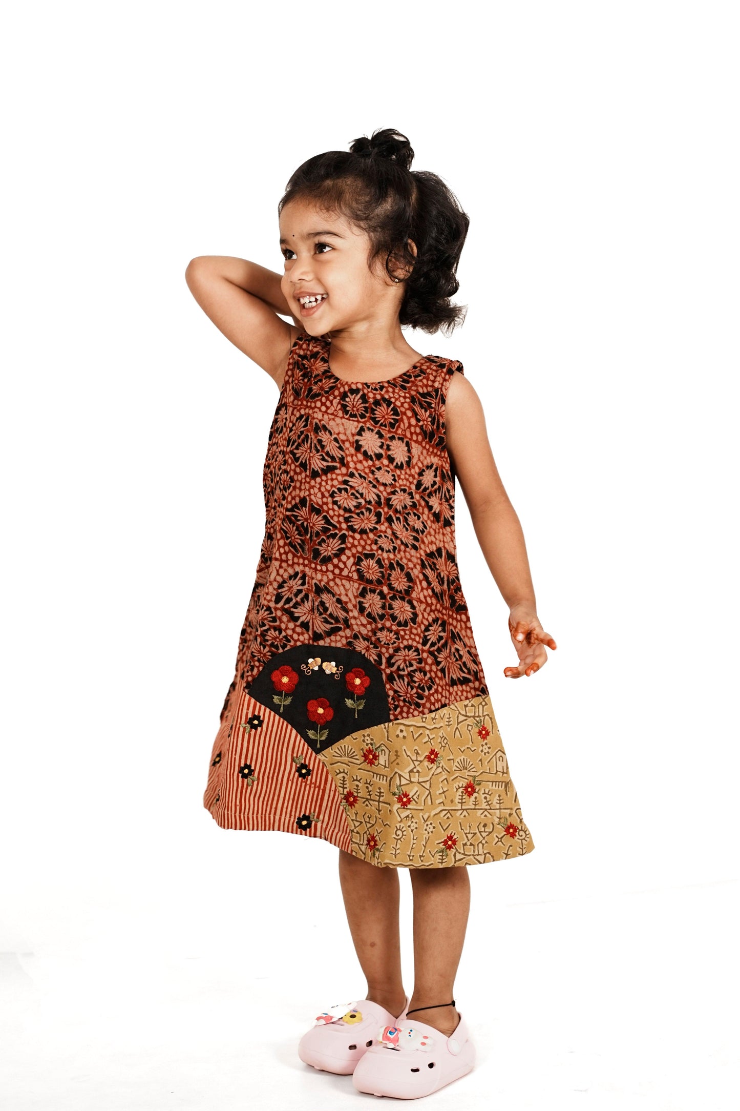 KALAMKARI KID DESIGNER FROCK - Manav Kalamkari