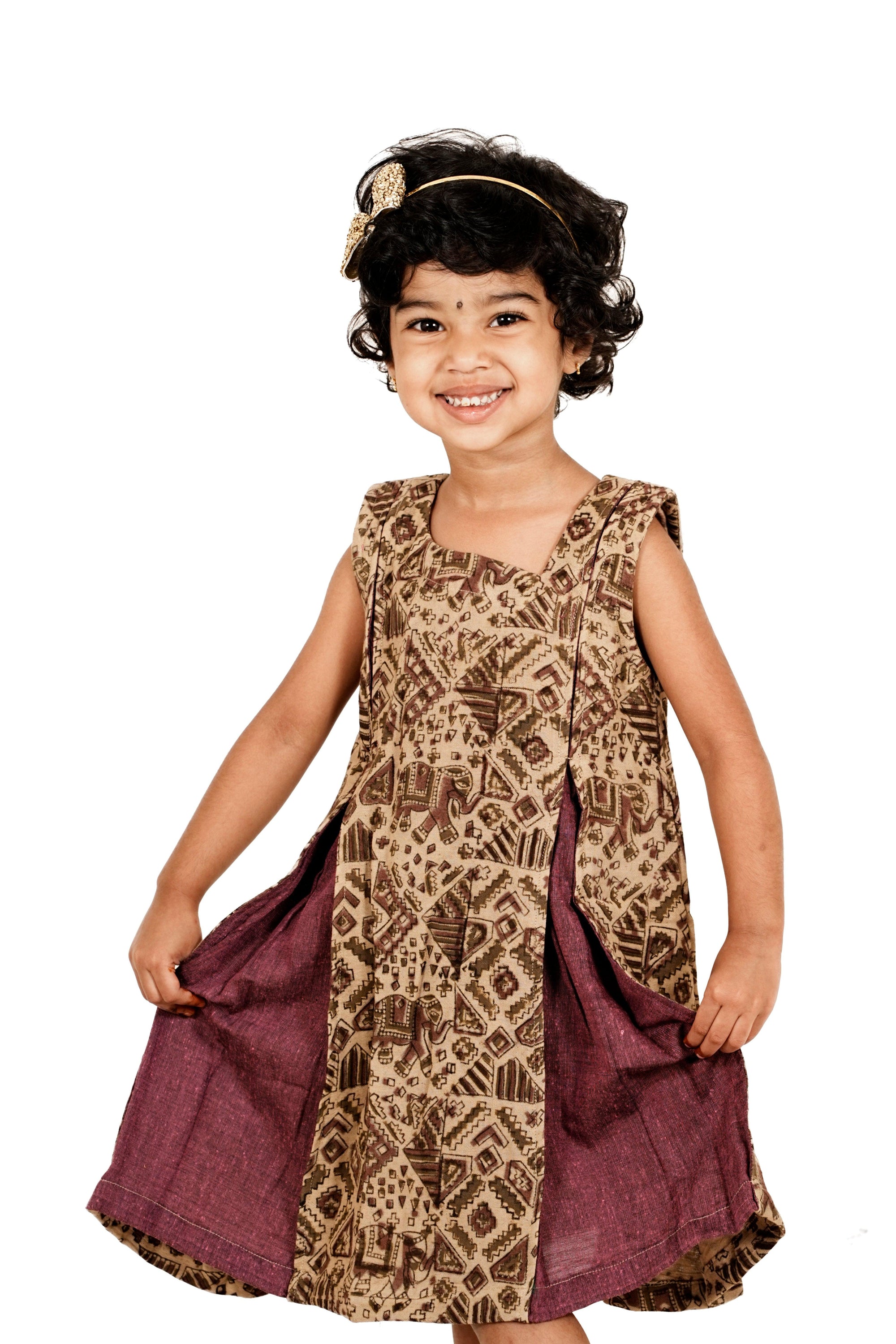 KALAMKARI KID DESIGNER FROCK - Manav Kalamkari