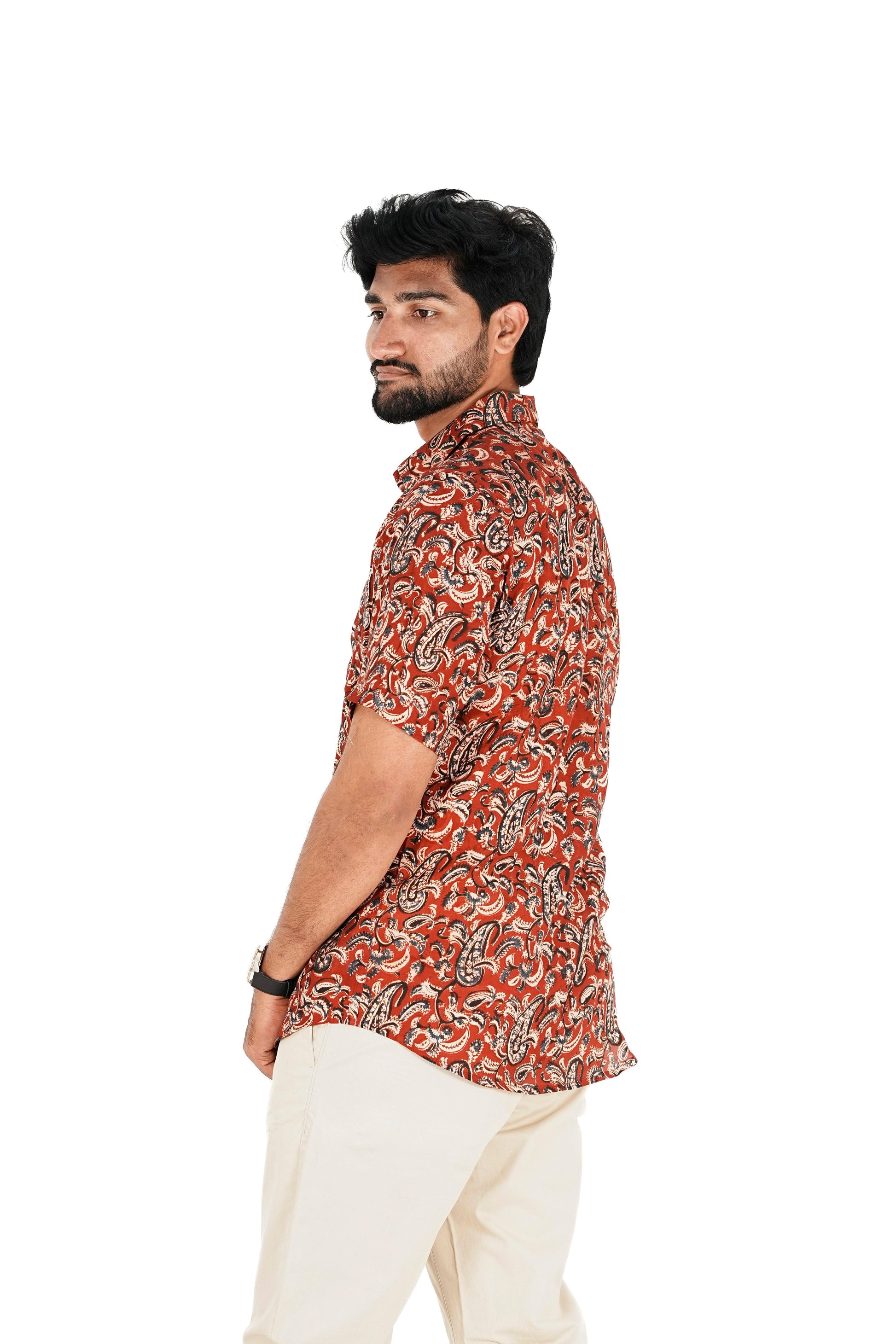Kalamkari Silk Shirt - Manav Kalamkari