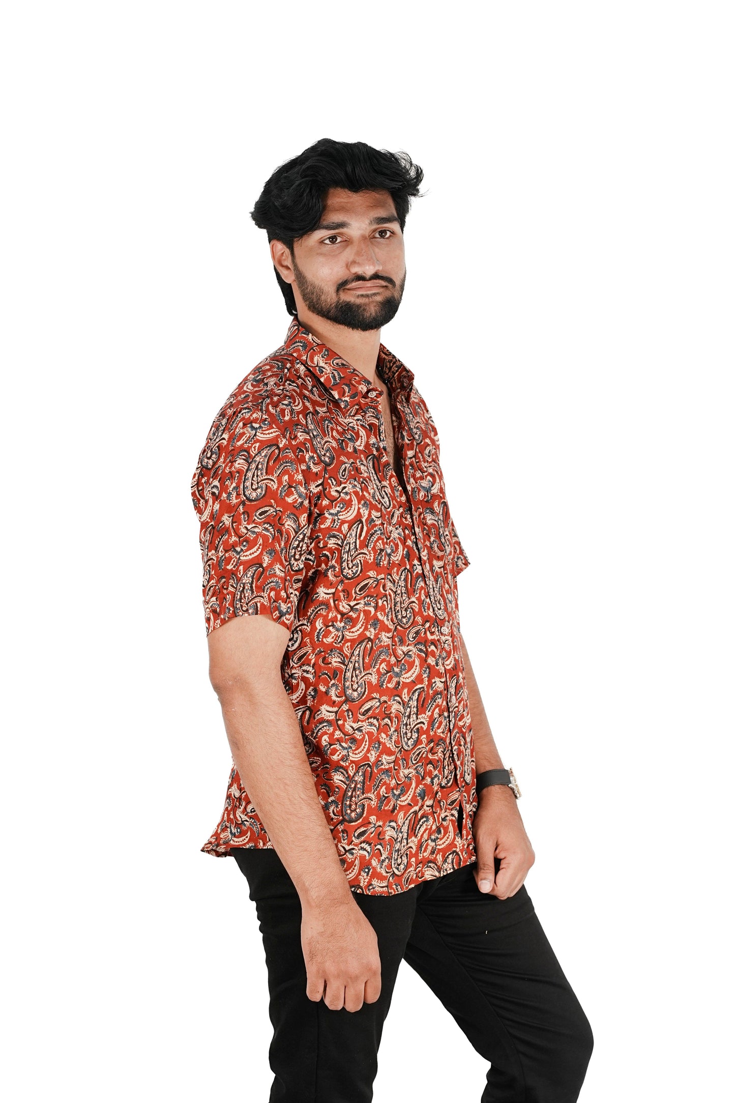Kalamkari Silk Shirt - Manav Kalamkari