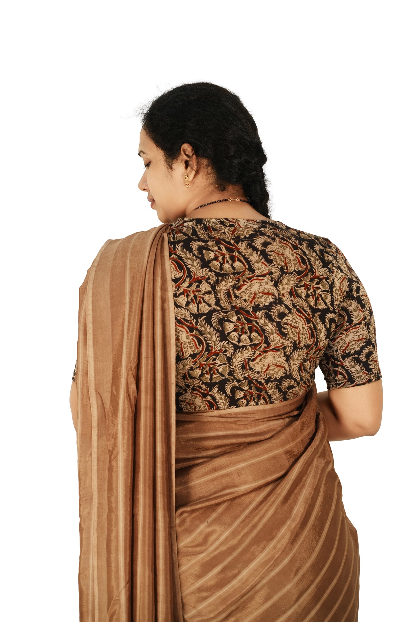 KALAMKARI V NECK 10 INCH HAND  STRECHBLE BLOUSE