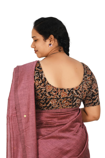 KALAMKARI ROUND NECK 10 INCH HANDS STRECHBLE BLOUSE