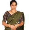 KALAMKARI ROUND NECK 10 INCH HANDS STRECHBLE BLOUSE