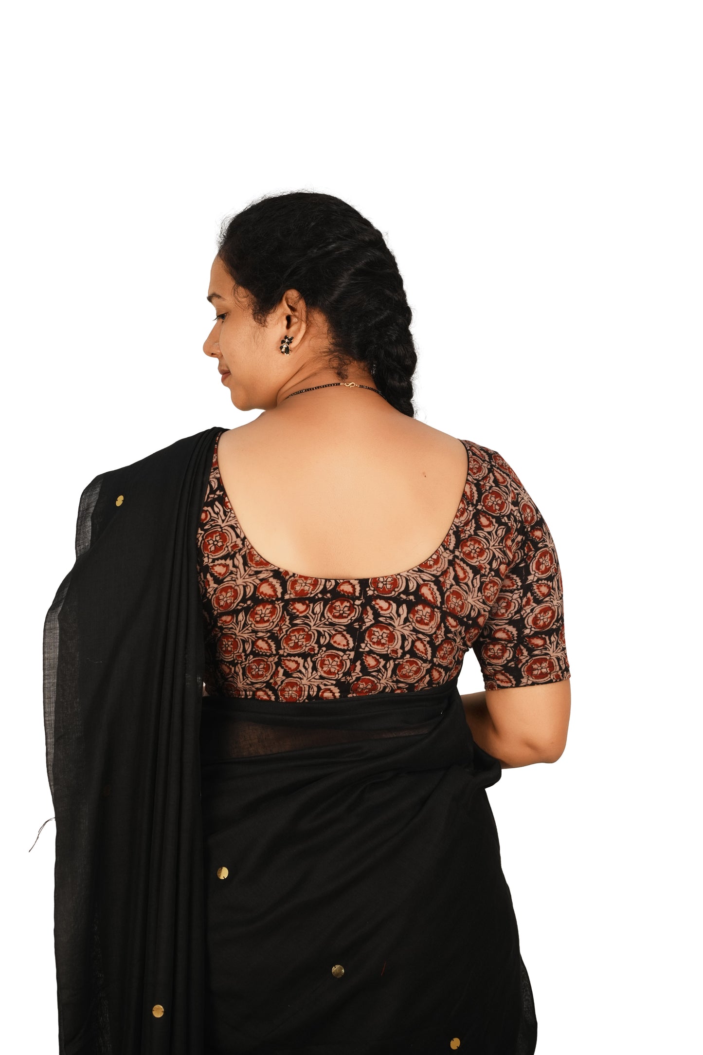 KALAMKARI ROUND NECK 10 INCH HANDS STRECHBLE BLOUSE