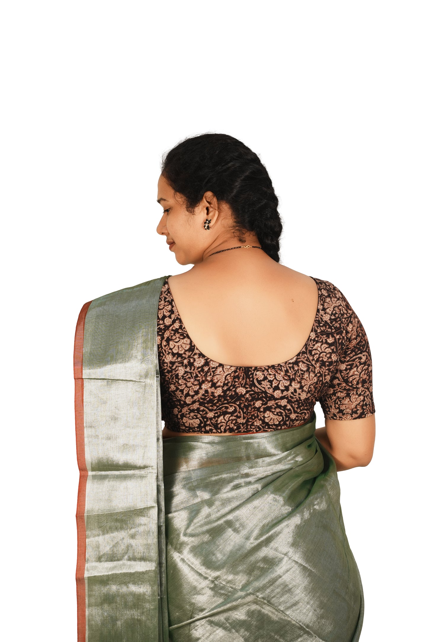 KALAMKARI ROUND NECK 10 INCH HANDS STRECHBLE BLOUSE