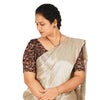 KALAMKARI ROUND NECK 10 INCH HANDS STRECHBLE BLOUSE