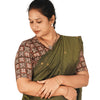 KALAMKARI V NECK 10 INCH HAND  STRECHBLE BLOUSE