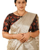 KALAMKARI BOAT NECK OPEN 10 HAND'S STREACHBLE  BLOUSE