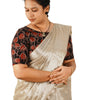 KALAMKARI BOAT NECK OPEN 10 HAND'S STREACHBLE  BLOUSE