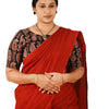 KALAMKARI BOAT NECK OPEN 10 HAND'S STREACHBLE  BLOUSE