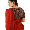 KALAMKARI BOAT NECK OPEN 10 HAND'S STREACHBLE  BLOUSE