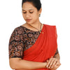 KALAMKARI BOAT NECK OPEN 10 HAND'S STREACHBLE  BLOUSE