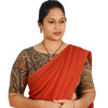 KALAMKARI BOAT NECK OPEN 10 HAND'S STREACHBLE  BLOUSE