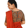 KALAMKARI BOAT NECK OPEN 10 HAND'S STREACHBLE  BLOUSE