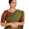 KALAMKARI BOAT NECK OPEN 10 HAND'S STREACHBLE  BLOUSE