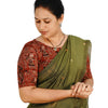 KALAMKARI BOAT NECK OPEN 10 HAND'S STREACHBLE  BLOUSE