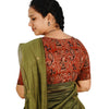 KALAMKARI BOAT NECK OPEN 10 HAND'S STREACHBLE  BLOUSE