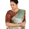 KALAMKARI BOAT NECK OPEN 10 HAND'S STREACHBLE  BLOUSE