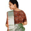 KALAMKARI BOAT NECK OPEN 10 HAND'S STREACHBLE  BLOUSE