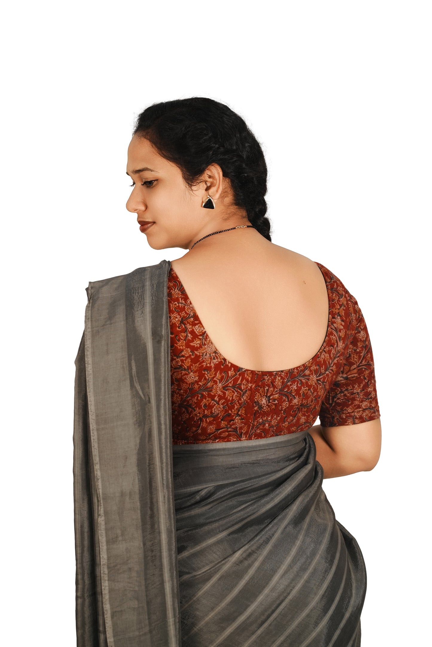 KALAMKARI ROUND NECK 10 INCH HANDS STRECHBLE BLOUSE