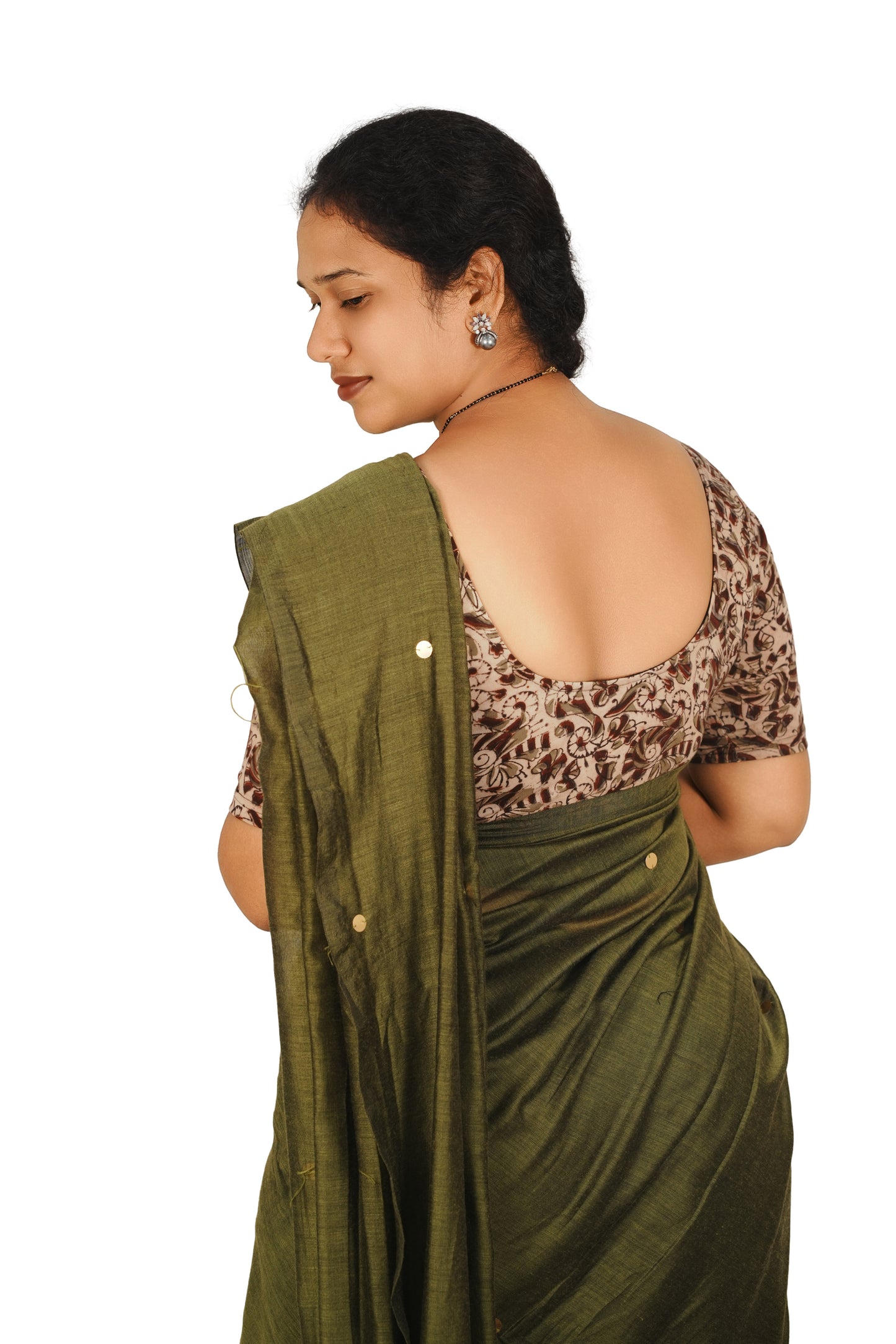 KALAMKARI ROUND NECK 10 INCH HANDS STRECHBLE BLOUSE
