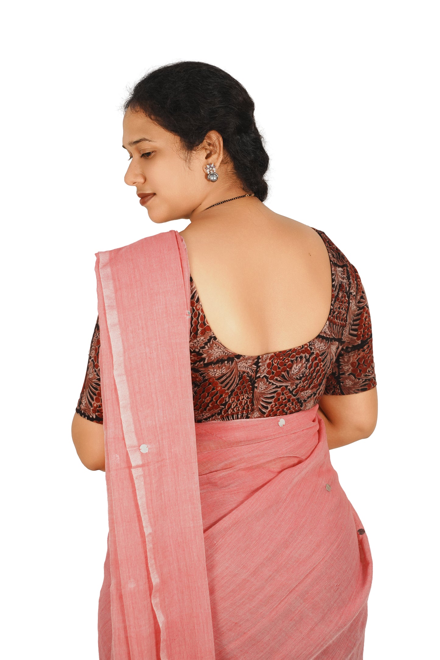 KALAMKARI ROUND NECK 10 INCH HANDS STRECHBLE BLOUSE