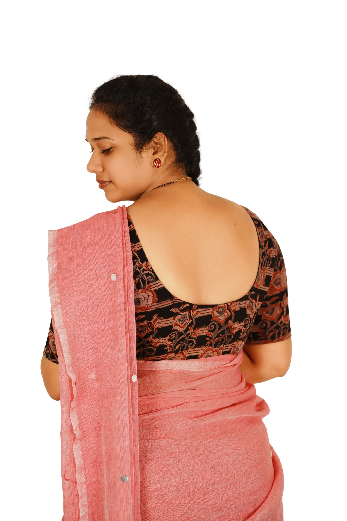 KALAMKARI ROUND NECK 10 INCH HANDS STRECHBLE BLOUSE