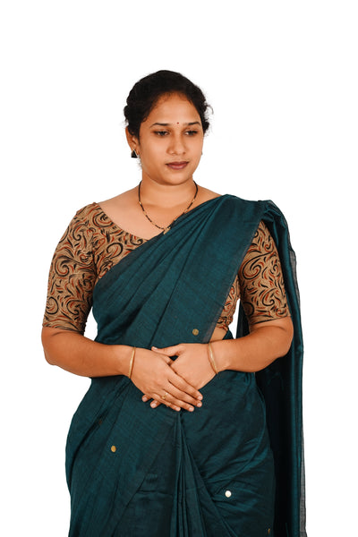 KALAMKARI ROUND NECK 10 INCH HANDS STRECHBLE BLOUSE