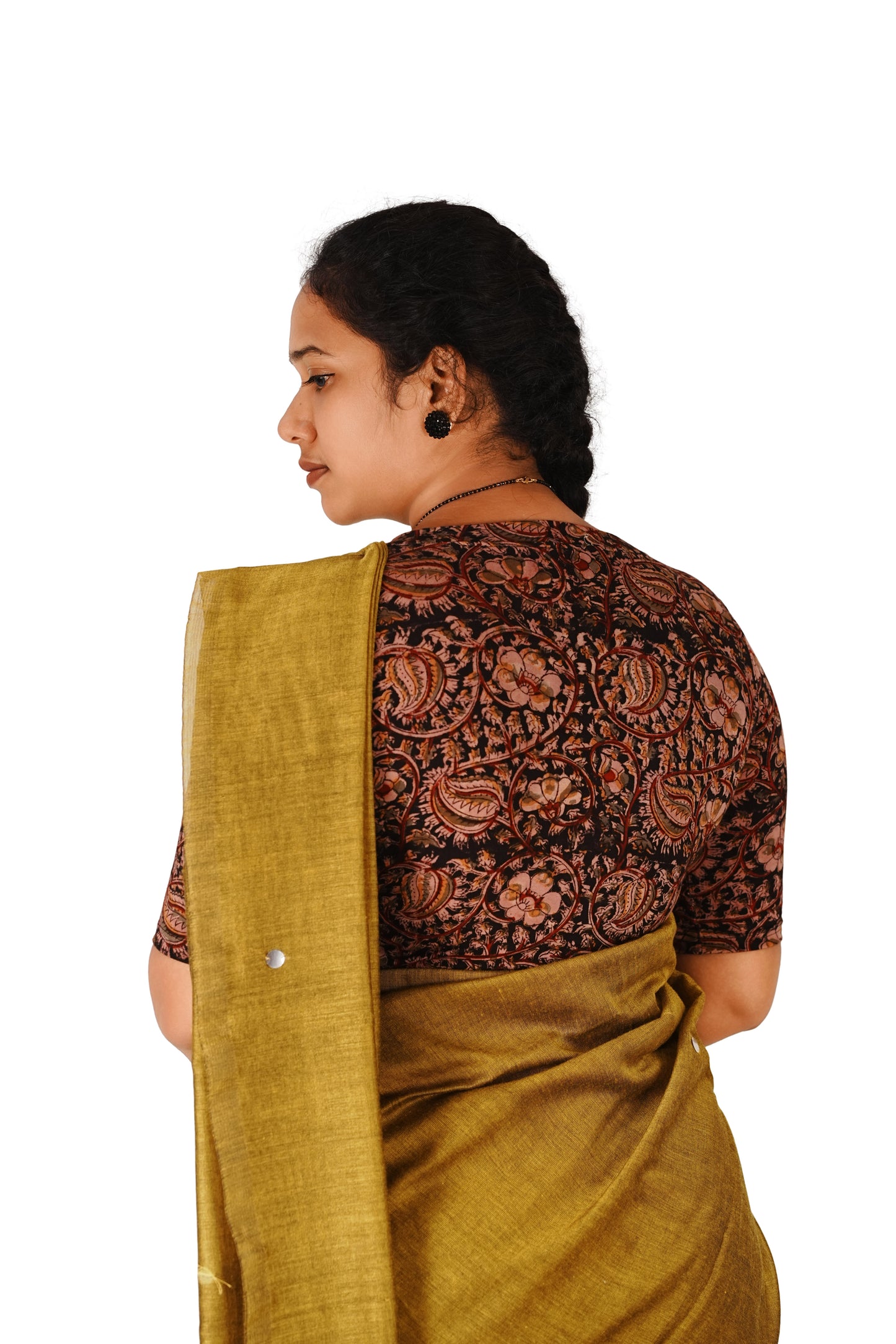 KALAMKARI V NECK 10 INCH HAND  STRECHBLE BLOUSE