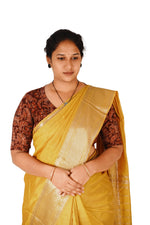 KALAMKARI V NECK 10 INCH HAND  STRECHBLE BLOUSE