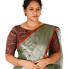 KALAMKARI BOAT NECK OPEN 10 HAND'S STREACHBLE  BLOUSE