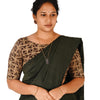 KALAMKARI BOAT NECK OPEN 10 HAND'S STREACHBLE  BLOUSE