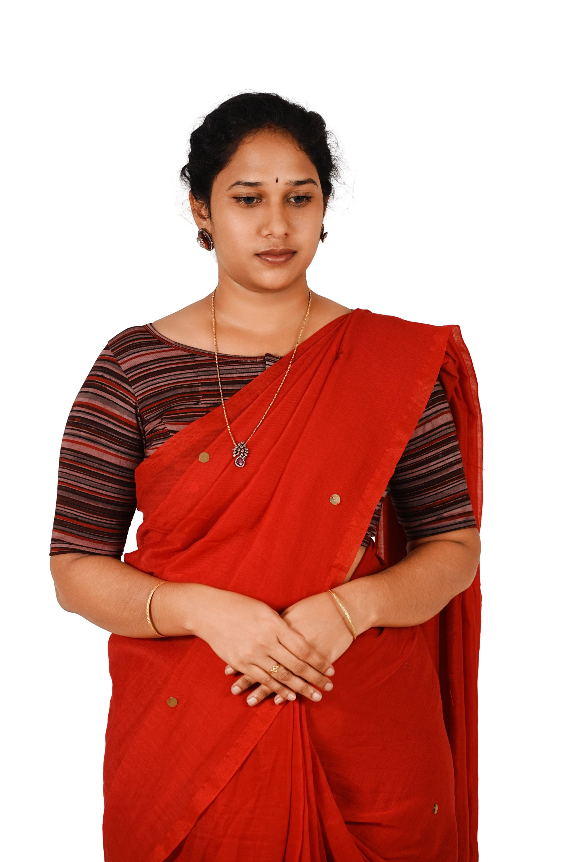 KALAMKARI BOAT NECK OPEN 10 HAND'S STREACHBLE  BLOUSE