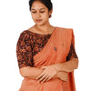 KALAMKARI BOAT NECK OPEN 10 HAND'S STREACHBLE  BLOUSE