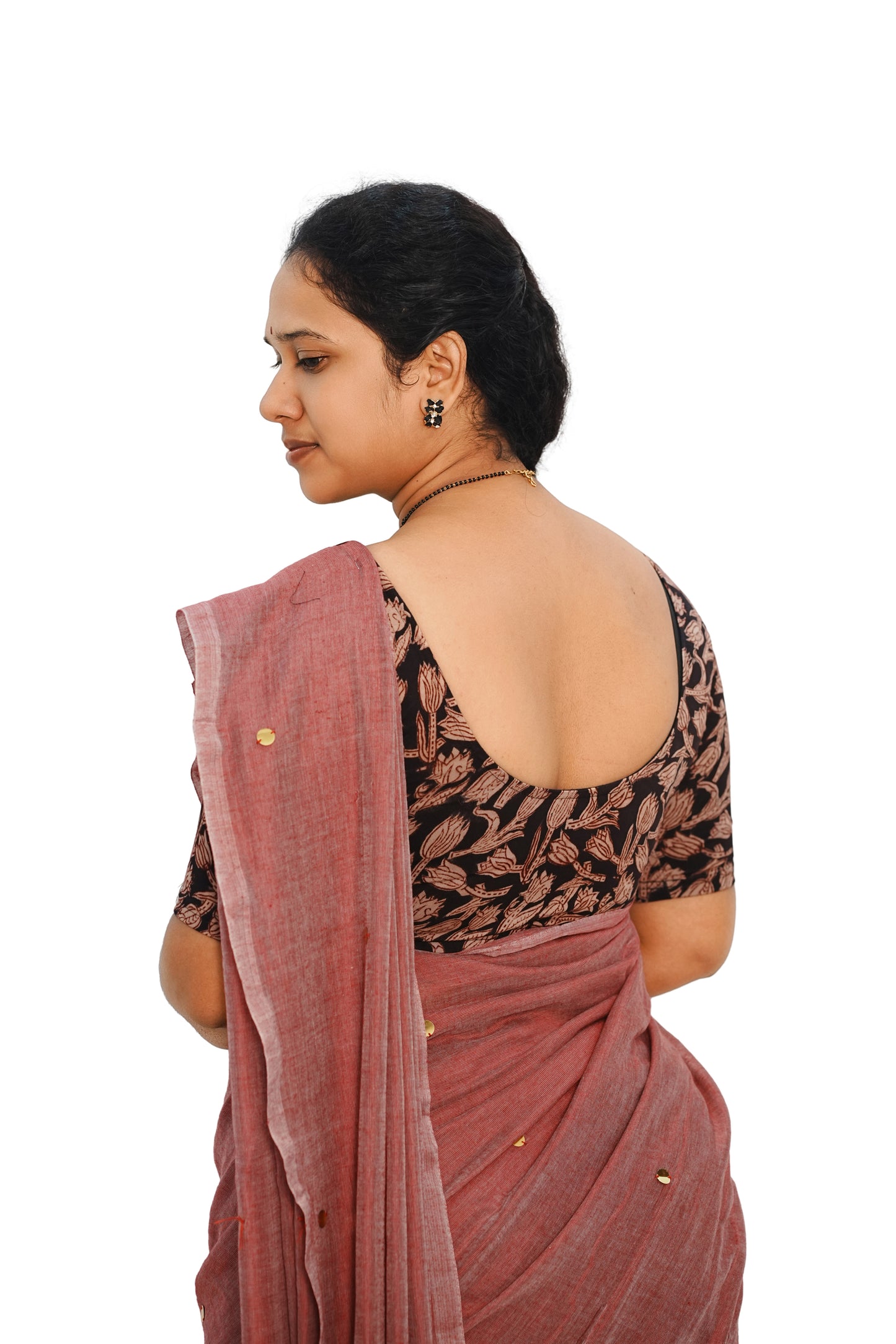 KALAMKARI ROUND NECK 10 INCH HANDS STRECHBLE BLOUSE
