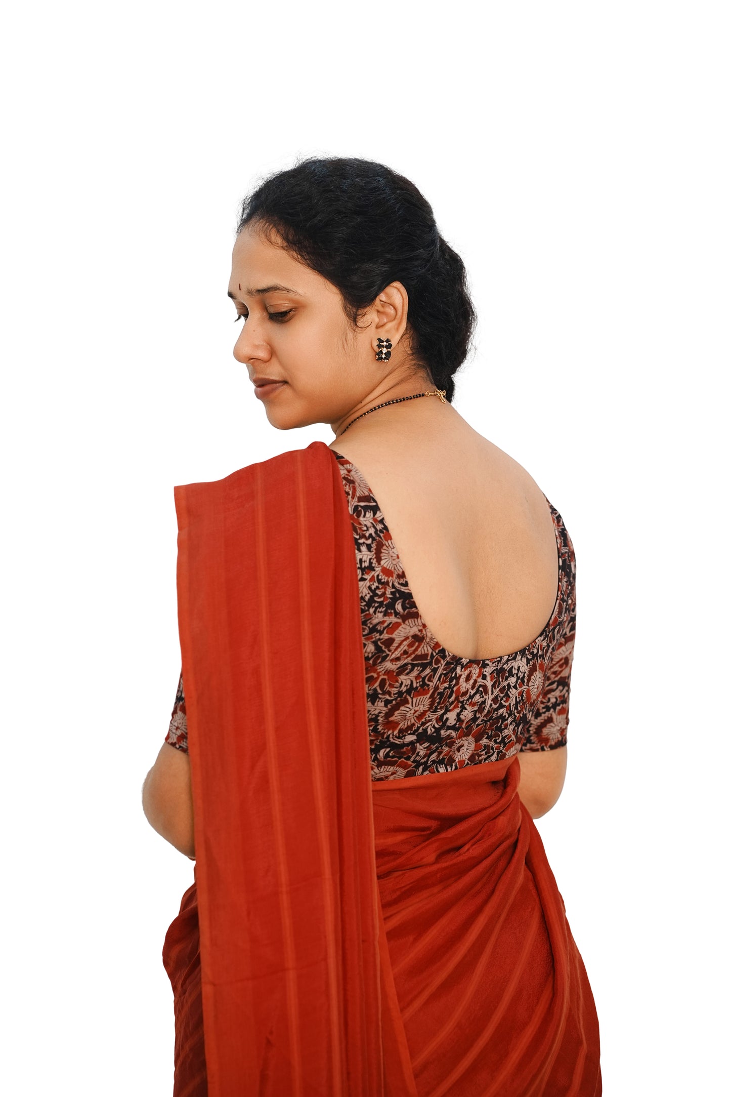 KALAMKARI ROUND NECK 10 INCH HANDS STRECHBLE BLOUSE