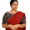KALAMKARI BOAT NECK OPEN 10 HAND'S STREACHBLE  BLOUSE