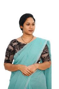 KALAMKARI BOAT NECK OPEN 10 HAND'S STREACHBLE  BLOUSE