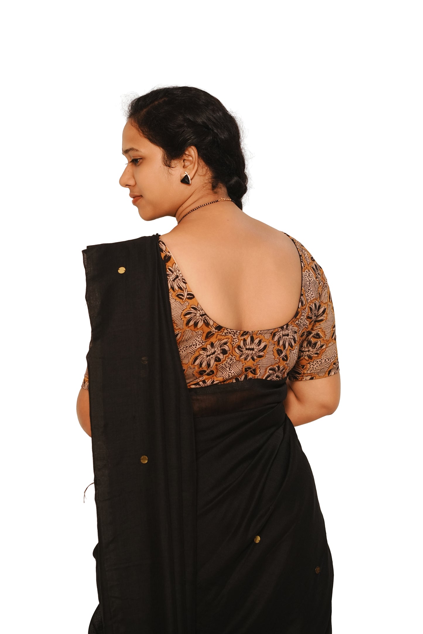 KALAMKARI ROUND NECK 10 INCH HANDS STRECHBLE BLOUSE