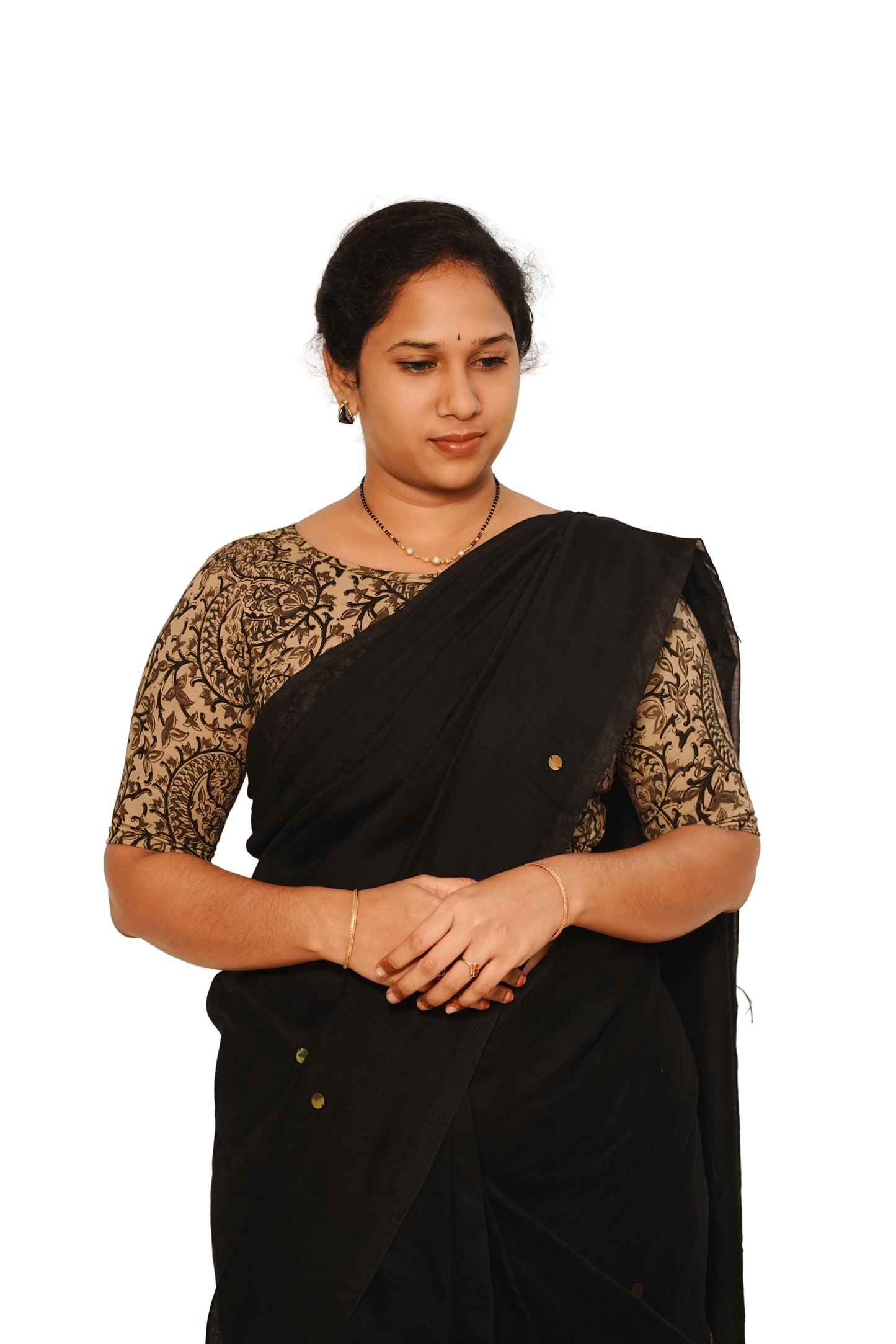 KALAMKARI BOAT NECK OPEN 10 HAND'S STREACHBLE  BLOUSE