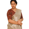 KALAMKARI V NECK 10 INCH HAND  STRECHBLE BLOUSE