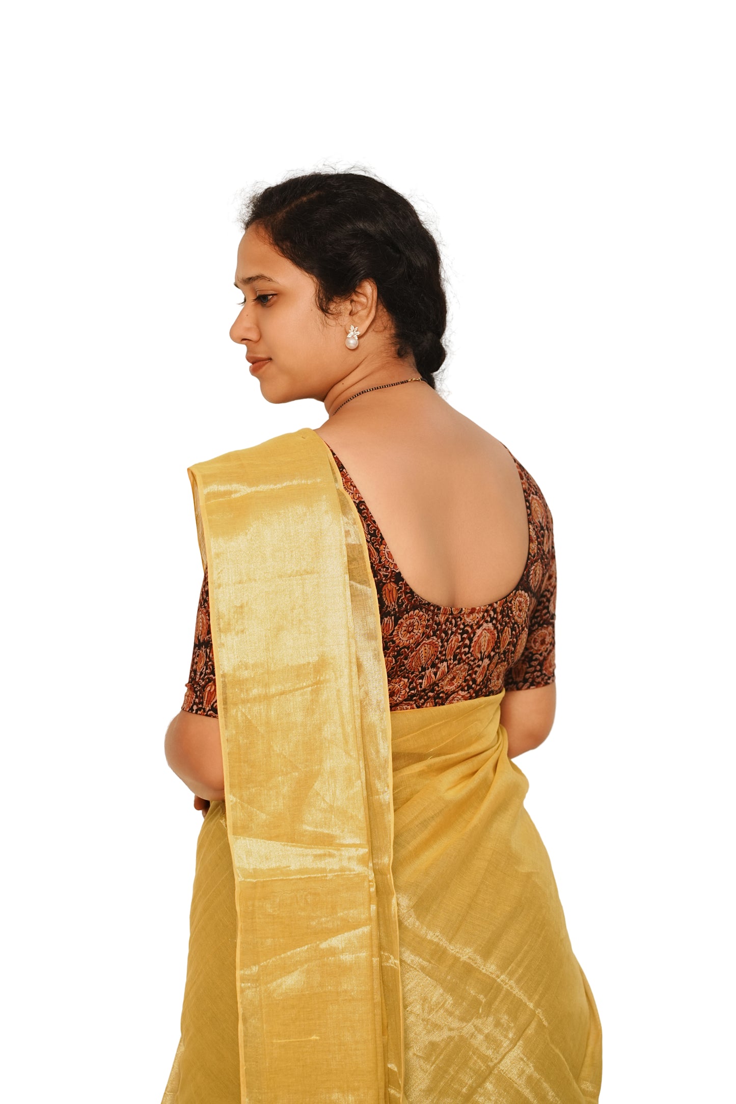 KALAMKARI ROUND NECK 10 INCH HANDS STRECHBLE BLOUSE