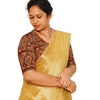 KALAMKARI V NECK 10 INCH HAND  STRECHBLE BLOUSE