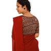 KALAMKARI BOAT NECK OPEN 10 HAND'S STREACHBLE  BLOUSE