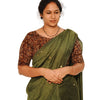 KALAMKARI BOAT NECK OPEN 10 HAND'S STREACHBLE  BLOUSE