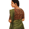 KALAMKARI BOAT NECK OPEN 10 HAND'S STREACHBLE  BLOUSE
