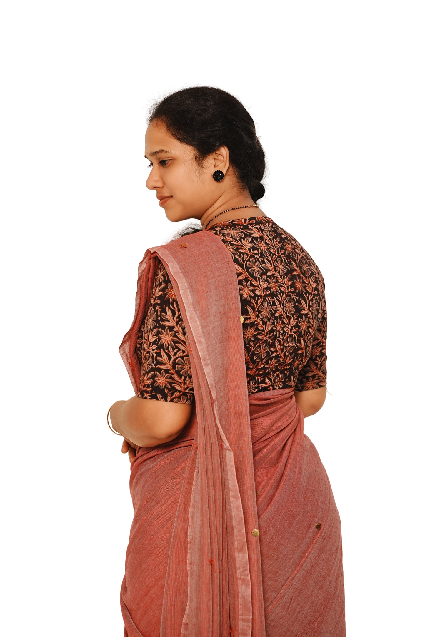 KALAMKARI V NECK 10 INCH HAND  STRECHBLE BLOUSE