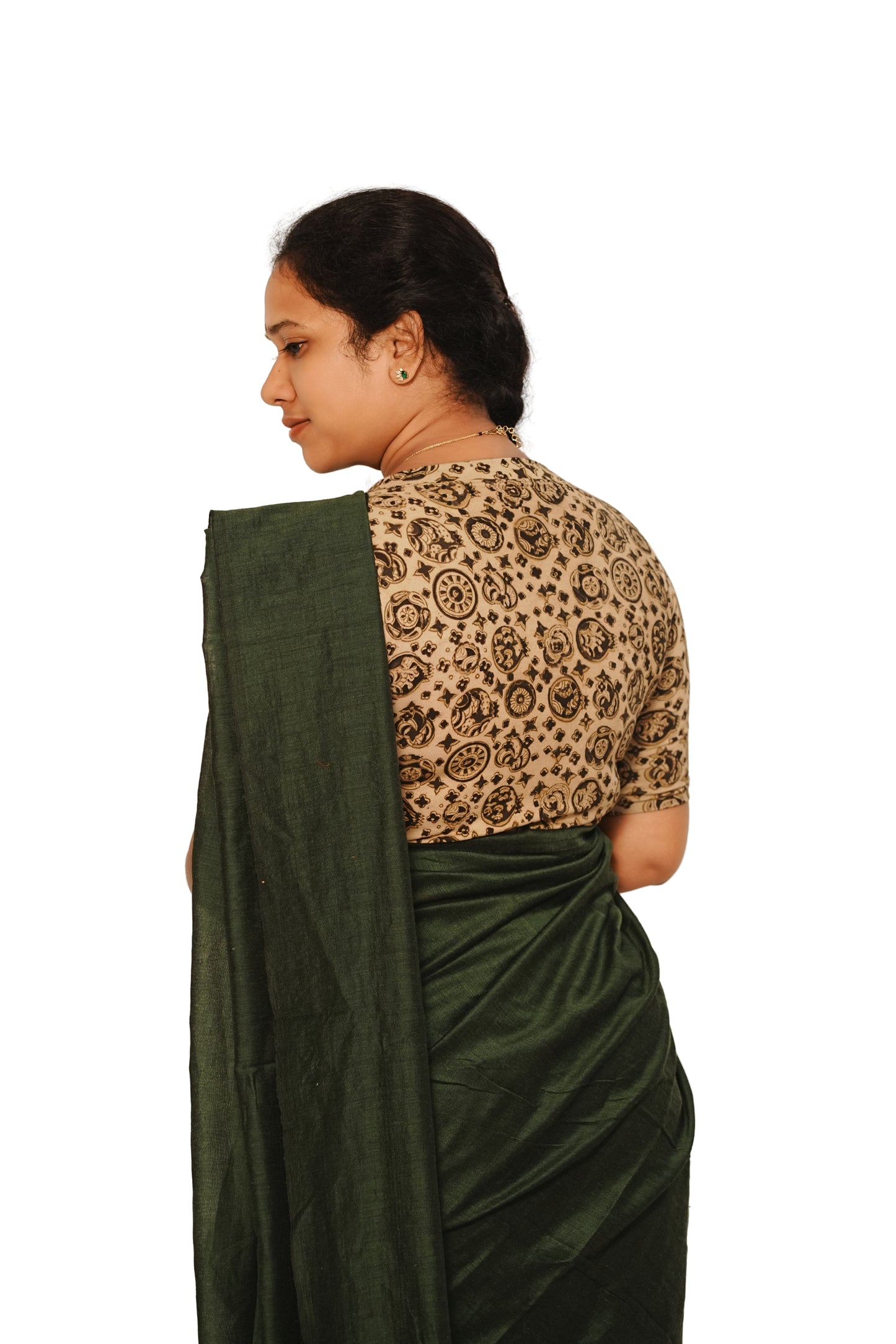 KALAMKARI V NECK 10 INCH HAND  STRECHBLE BLOUSE