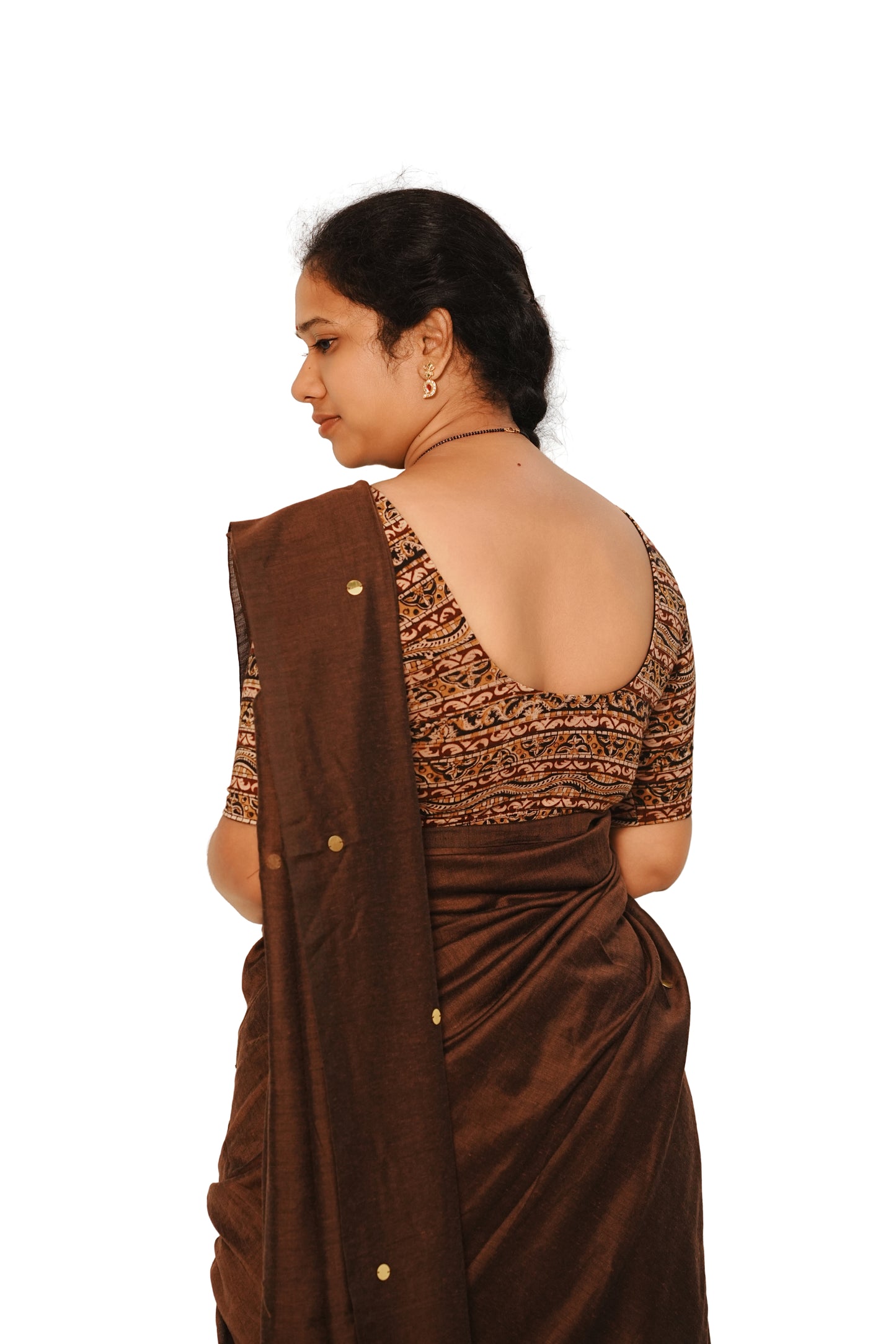 KALAMKARI ROUND NECK 10 INCH HANDS STRECHBLE BLOUSE