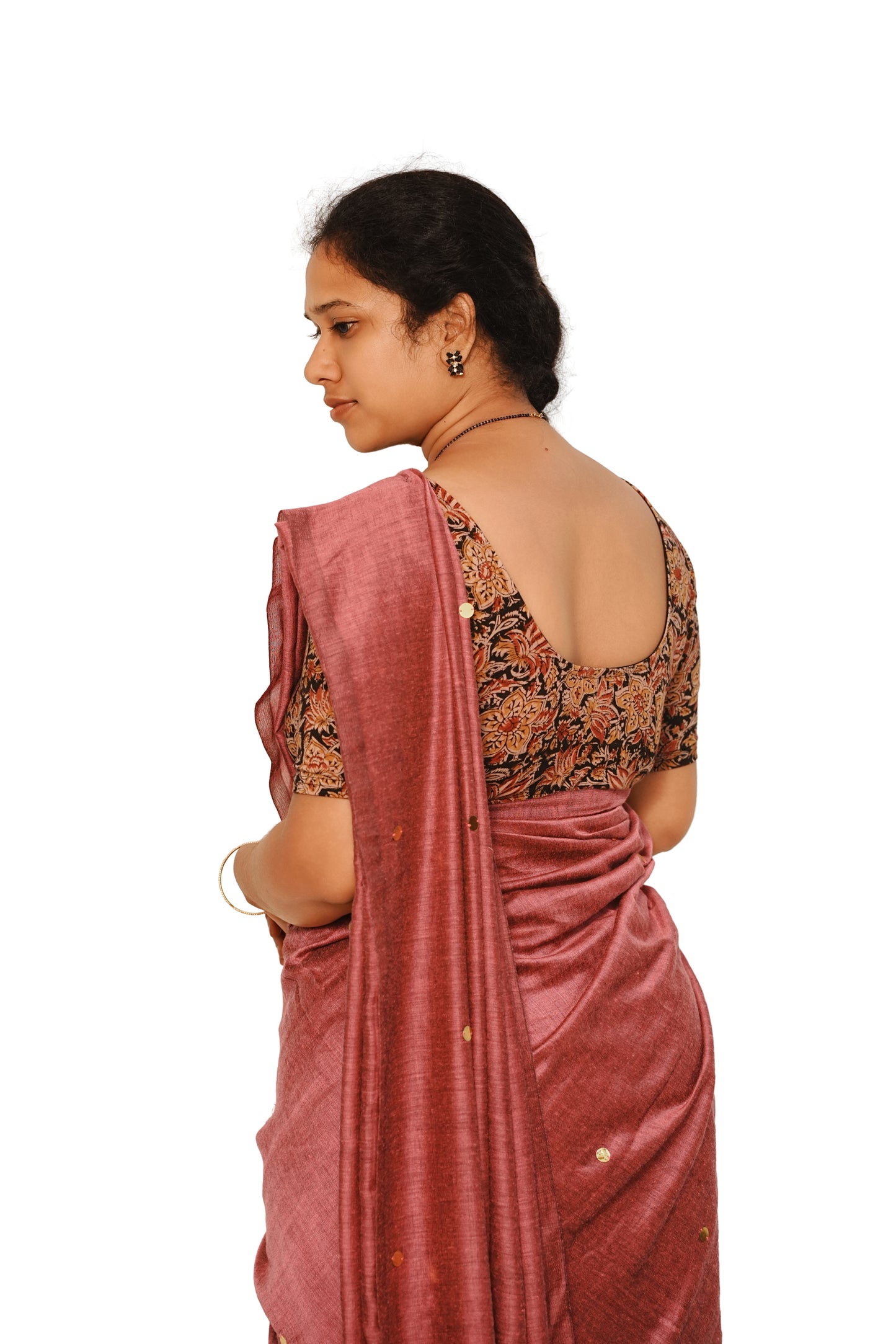 KALAMKARI ROUND NECK 10 INCH HANDS STRECHBLE BLOUSE
